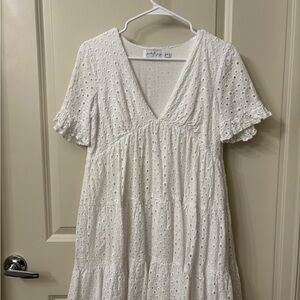 Petal & Pup White Eyelet Mini Dress